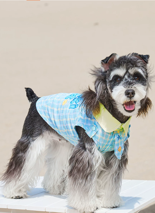 Classic Plaid Tie Shirt Pet Clothing