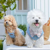 Denim Style Leash Vest for Small Dogs