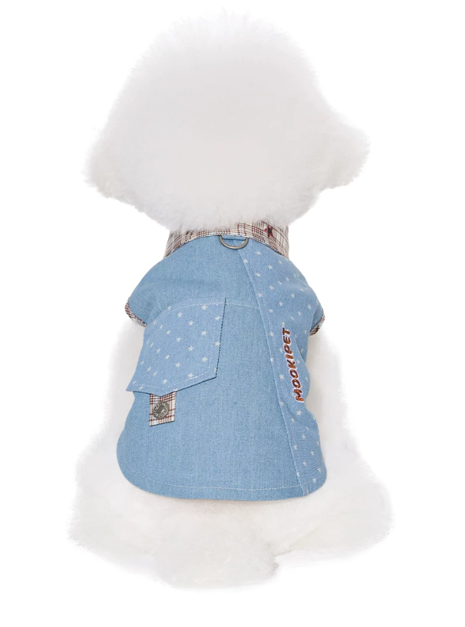Denim Style Leash Vest for Small Dogs