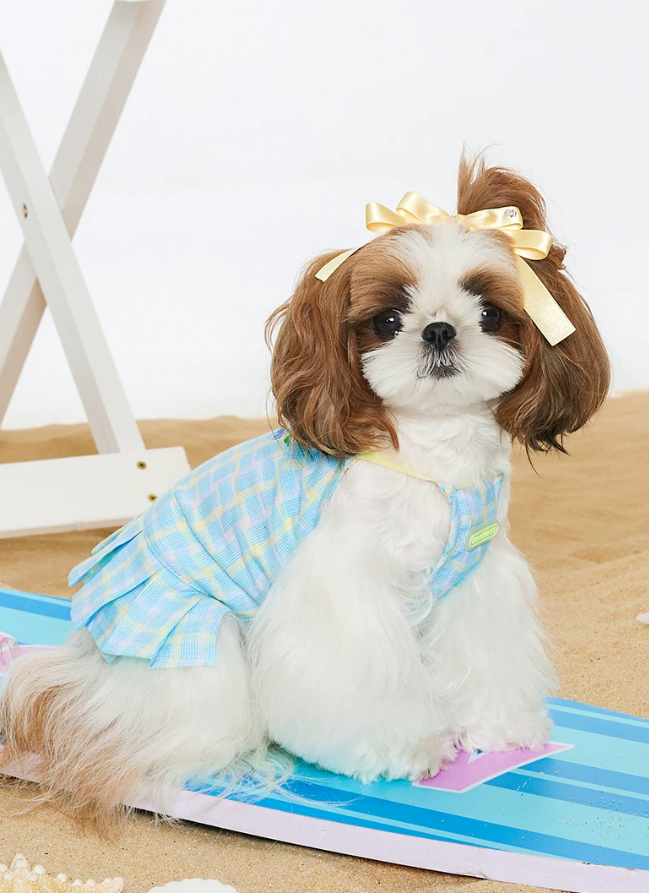 Classic Plaid Tie Shirt Pet Clothing