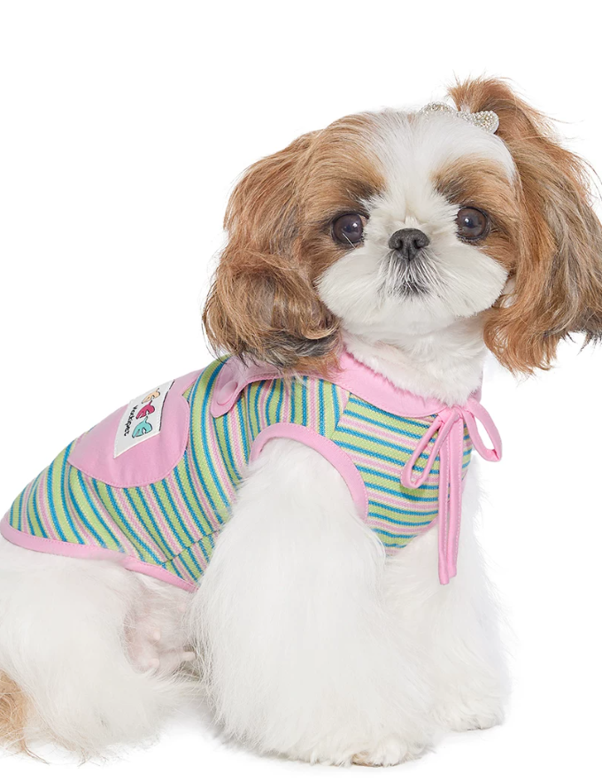 Striped Shawl Style Summer Pet Vest