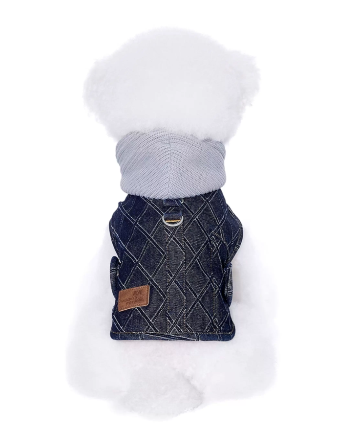 Stylish Denim Vest for Schnauzer Bichon Dogs