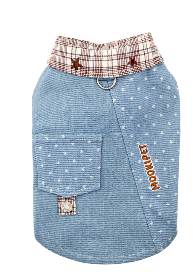 Denim Style Leash Vest for Small Dogs