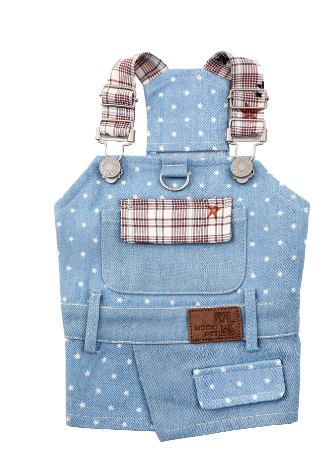 Denim Style Leash Vest for Small Dogs